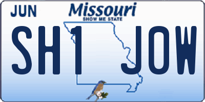 MO license plate SH1J0W