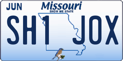 MO license plate SH1J0X