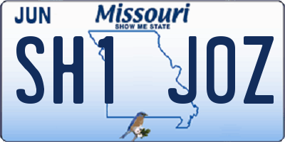 MO license plate SH1J0Z