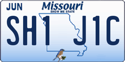 MO license plate SH1J1C