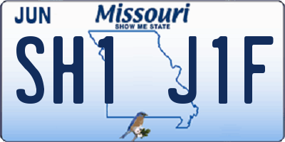MO license plate SH1J1F