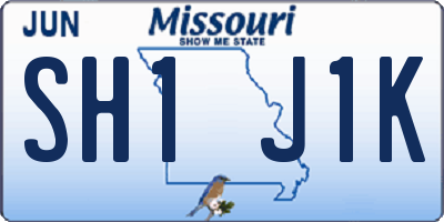 MO license plate SH1J1K