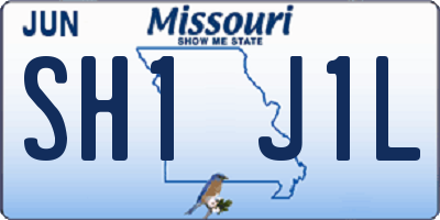 MO license plate SH1J1L