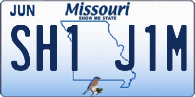 MO license plate SH1J1M