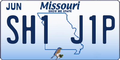 MO license plate SH1J1P