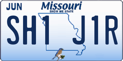 MO license plate SH1J1R