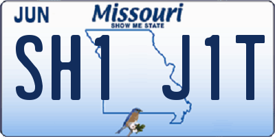 MO license plate SH1J1T