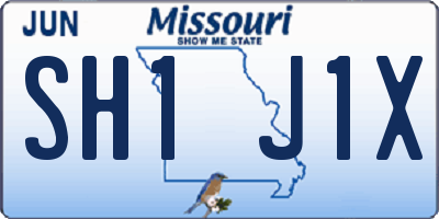 MO license plate SH1J1X