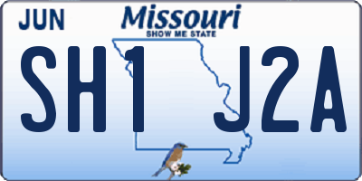 MO license plate SH1J2A