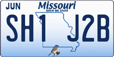 MO license plate SH1J2B