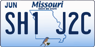 MO license plate SH1J2C