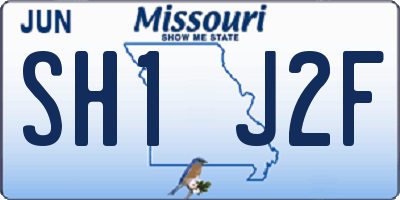 MO license plate SH1J2F