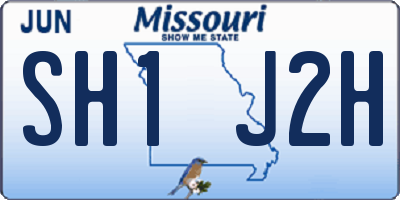 MO license plate SH1J2H