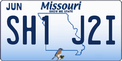 MO license plate SH1J2I