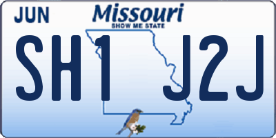MO license plate SH1J2J