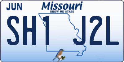 MO license plate SH1J2L