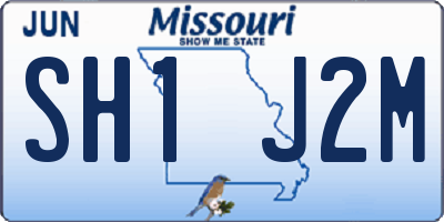 MO license plate SH1J2M