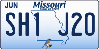 MO license plate SH1J2O