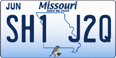 MO license plate SH1J2Q