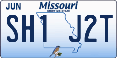 MO license plate SH1J2T