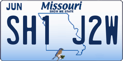 MO license plate SH1J2W