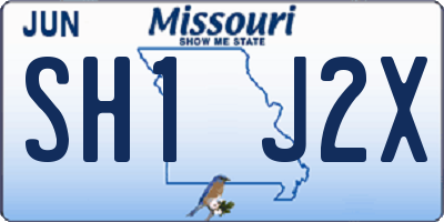 MO license plate SH1J2X
