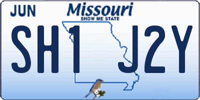 MO license plate SH1J2Y
