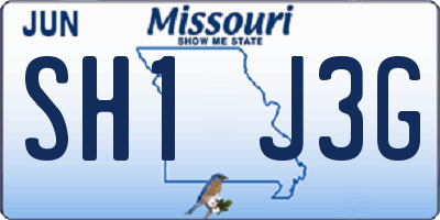 MO license plate SH1J3G
