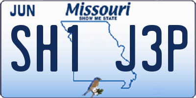 MO license plate SH1J3P