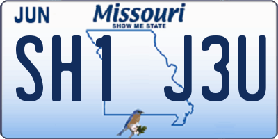 MO license plate SH1J3U