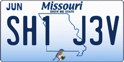 MO license plate SH1J3V