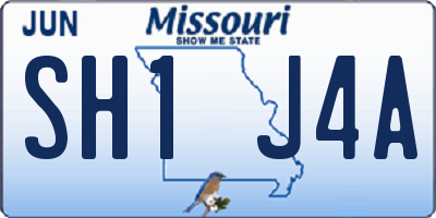 MO license plate SH1J4A