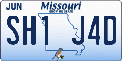 MO license plate SH1J4D
