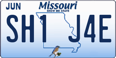 MO license plate SH1J4E