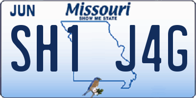 MO license plate SH1J4G