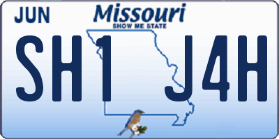 MO license plate SH1J4H
