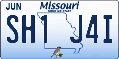 MO license plate SH1J4I
