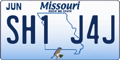 MO license plate SH1J4J