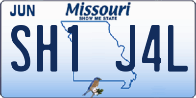 MO license plate SH1J4L