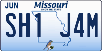 MO license plate SH1J4M