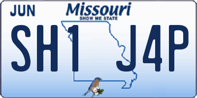 MO license plate SH1J4P