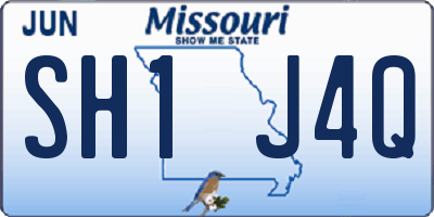 MO license plate SH1J4Q