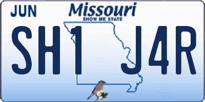 MO license plate SH1J4R