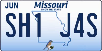 MO license plate SH1J4S