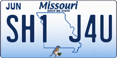 MO license plate SH1J4U