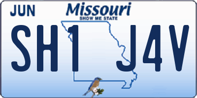 MO license plate SH1J4V