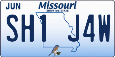 MO license plate SH1J4W