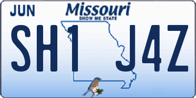 MO license plate SH1J4Z