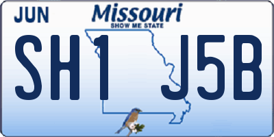 MO license plate SH1J5B
