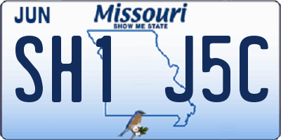 MO license plate SH1J5C